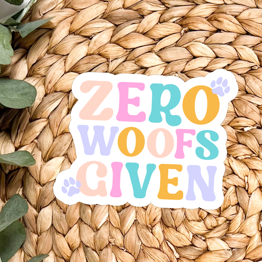 Zero Woofs Sticker