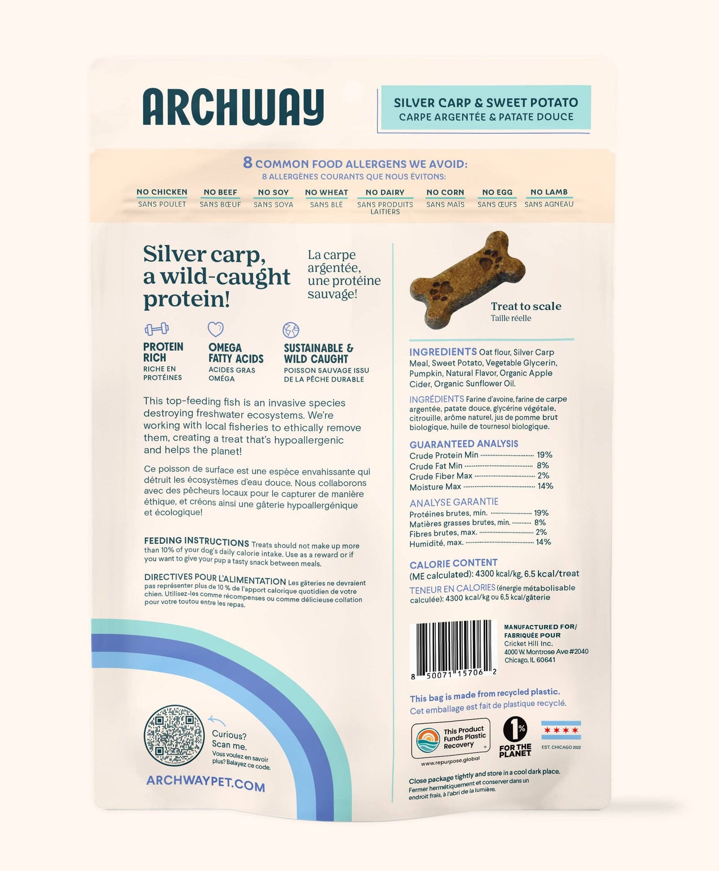 Hypoallergenic Invasive Fish and Sweet Potato Dog Treat