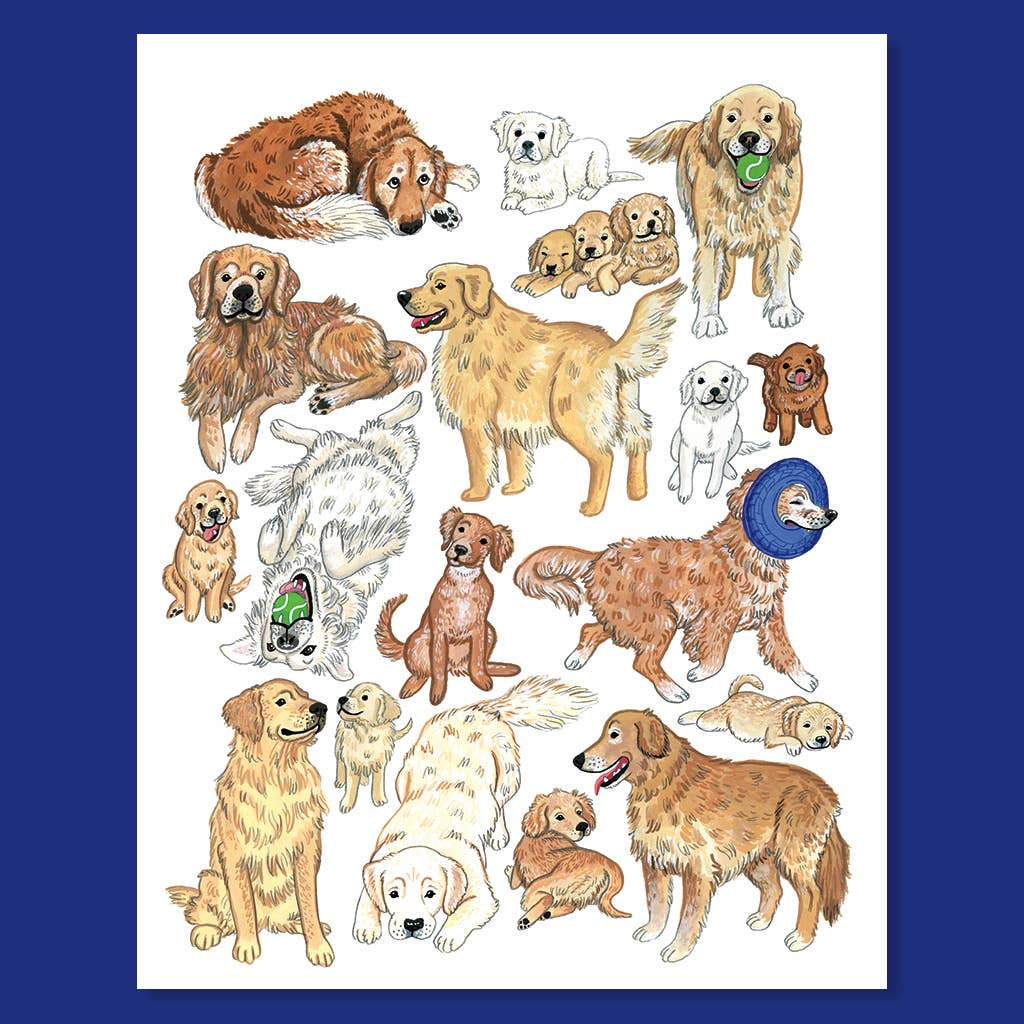 Golden Retriever Print: 8 x 10 inches