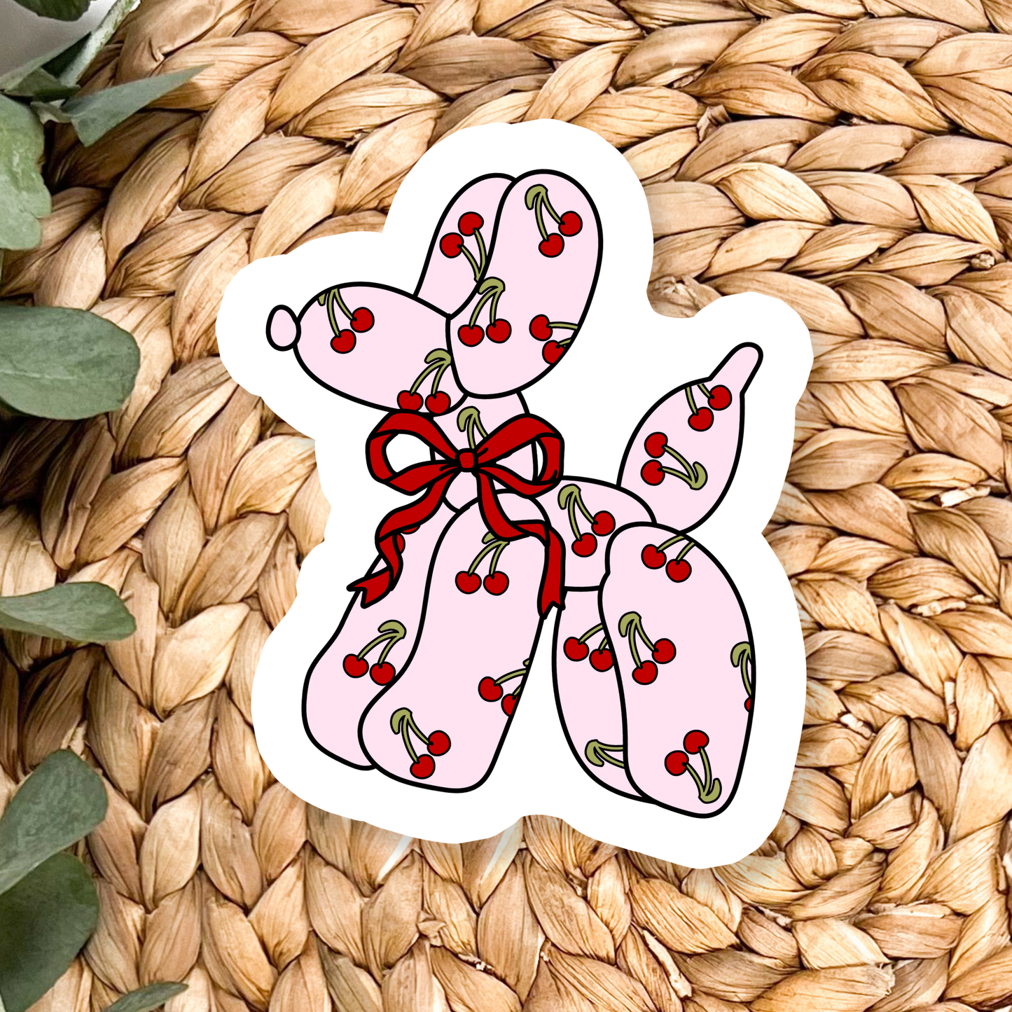 Coquette Bow Dog Sticker