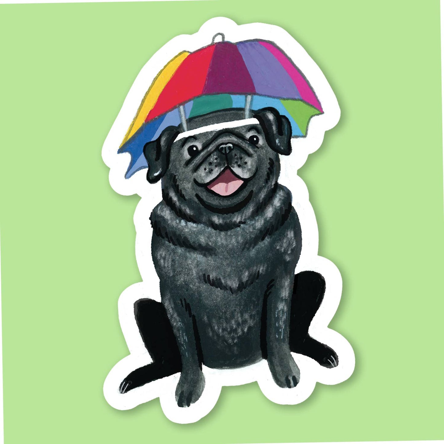 Summer Pug Sticker