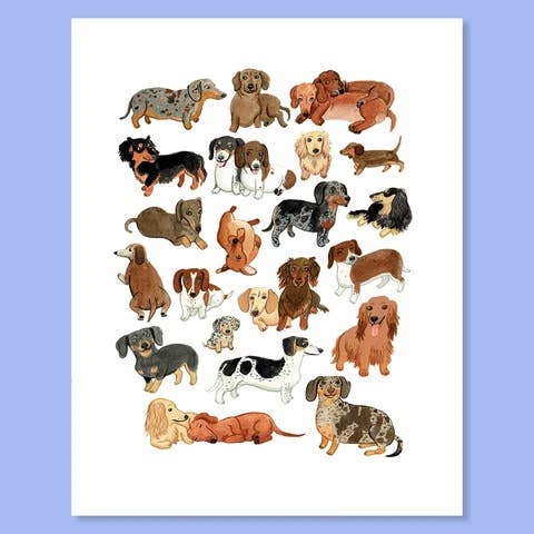 Dachshunds Print: 8" x 10"
