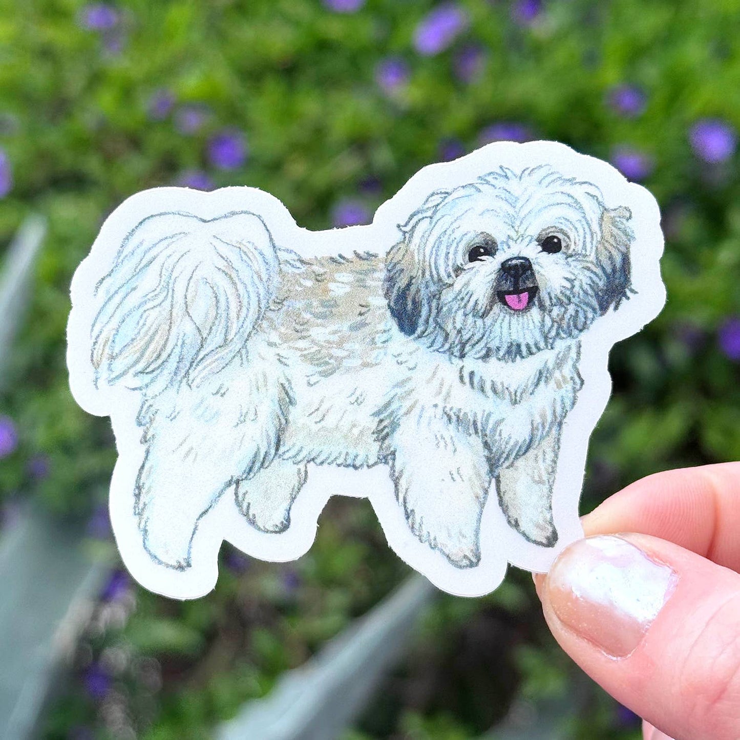 Small White Dog Sticker