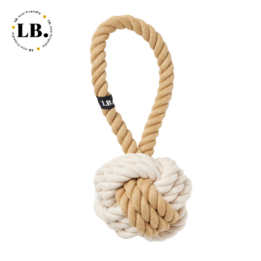 Eco friendly Dog Rope Toy - Large Twisted Dog Toy - Tan