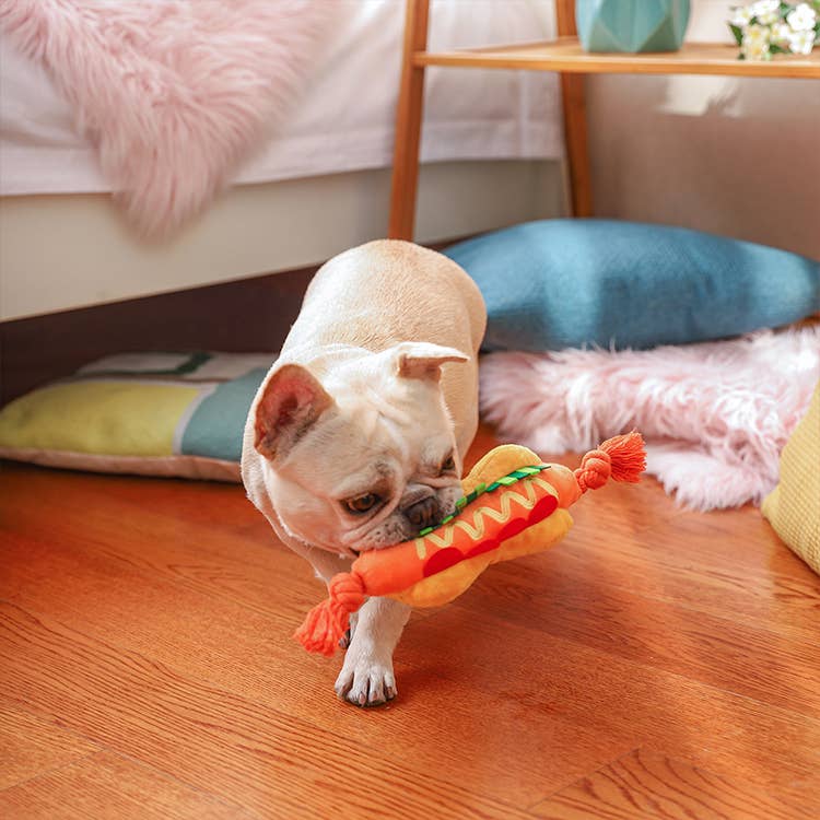 HugSmart Pet - Food Party | Hot dog - Dog Plush Toy