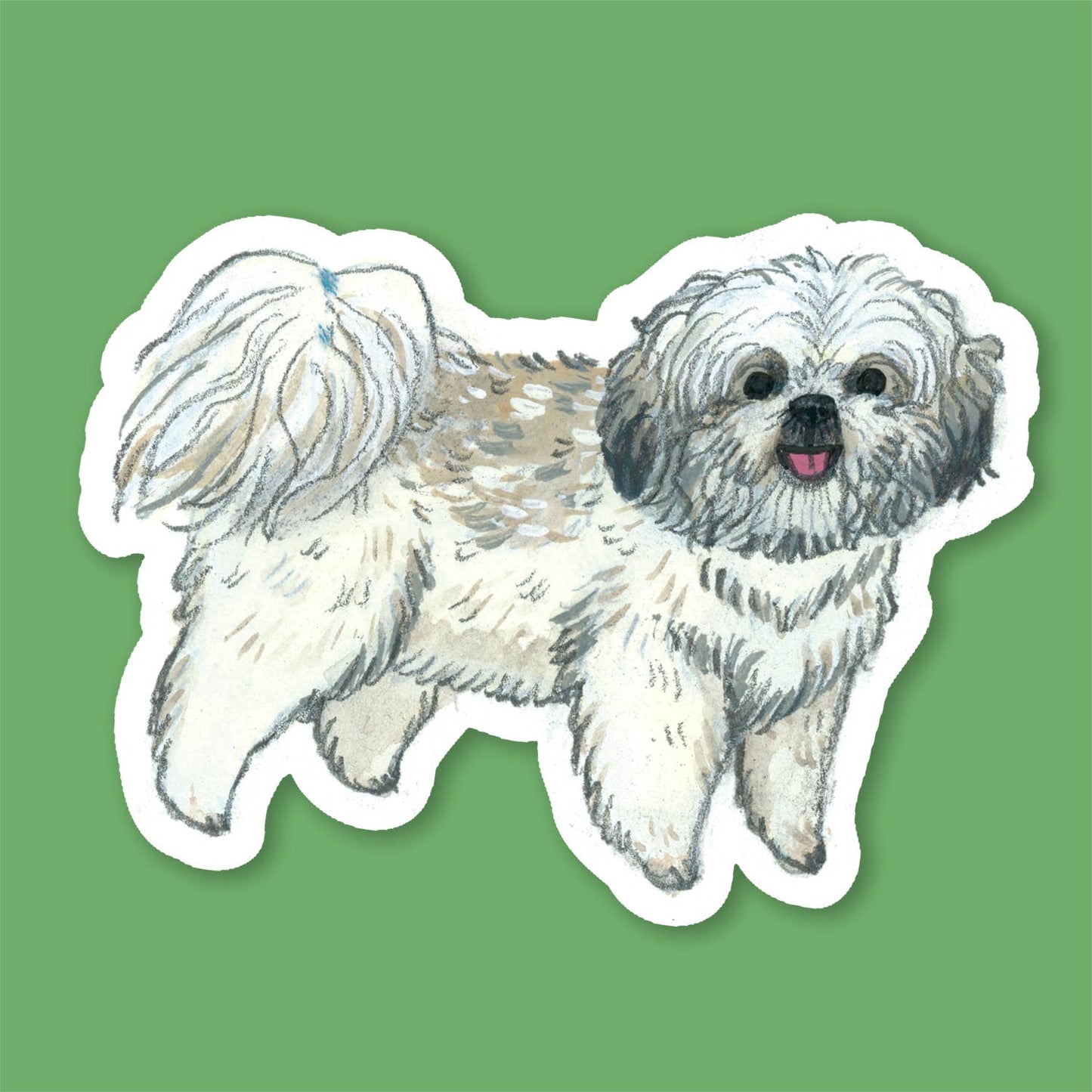 Small White Dog Sticker
