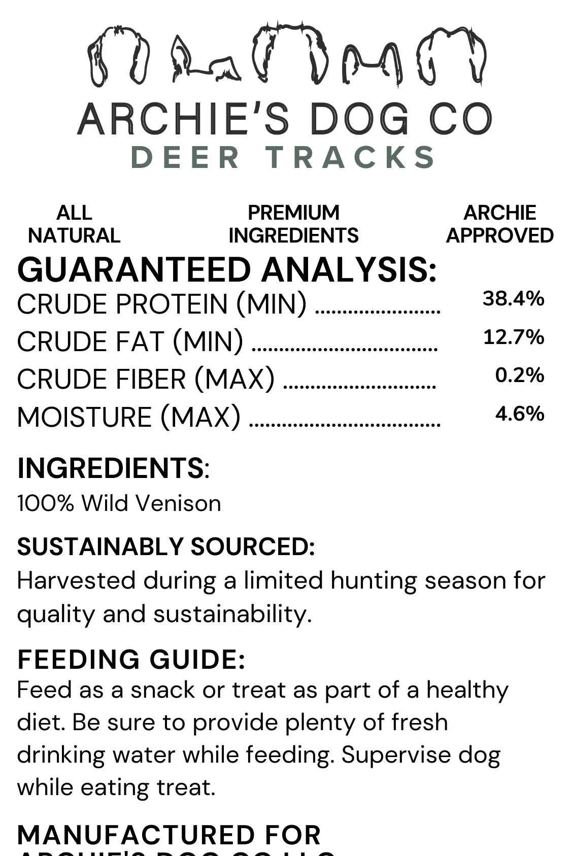 Archie’s Dog Co Venison Stick