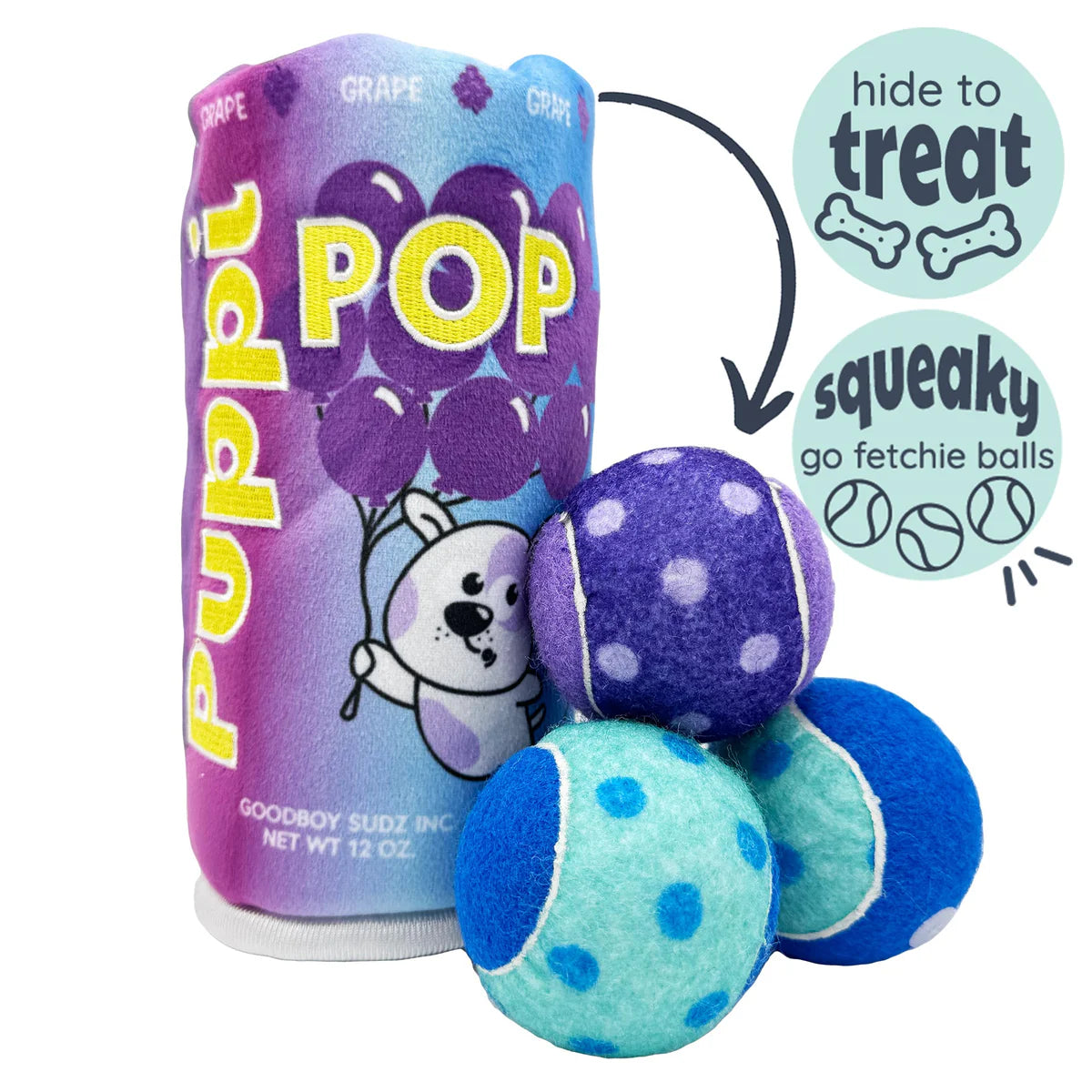 HK Grape Pup Pop Squeak n Peek