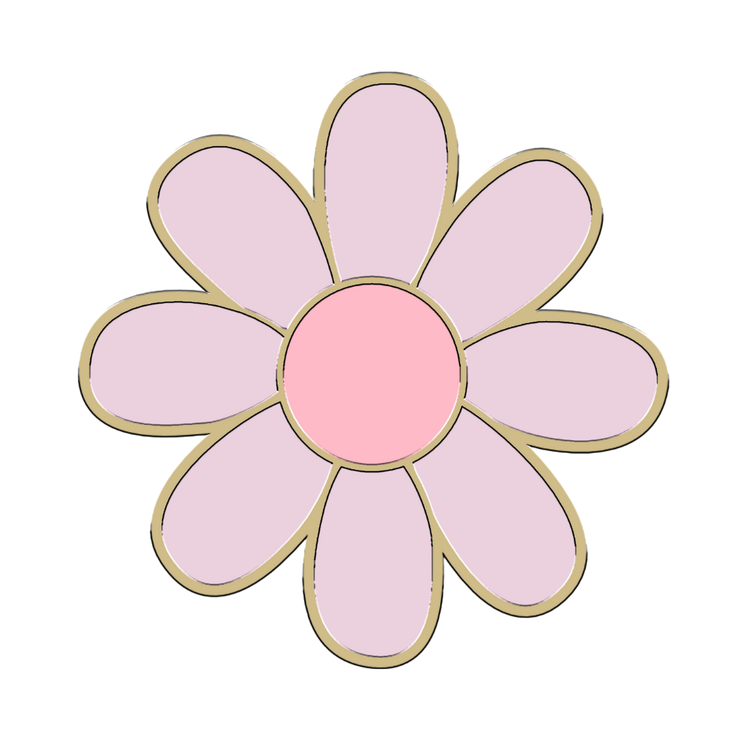 Pink Daisy Collar Charm