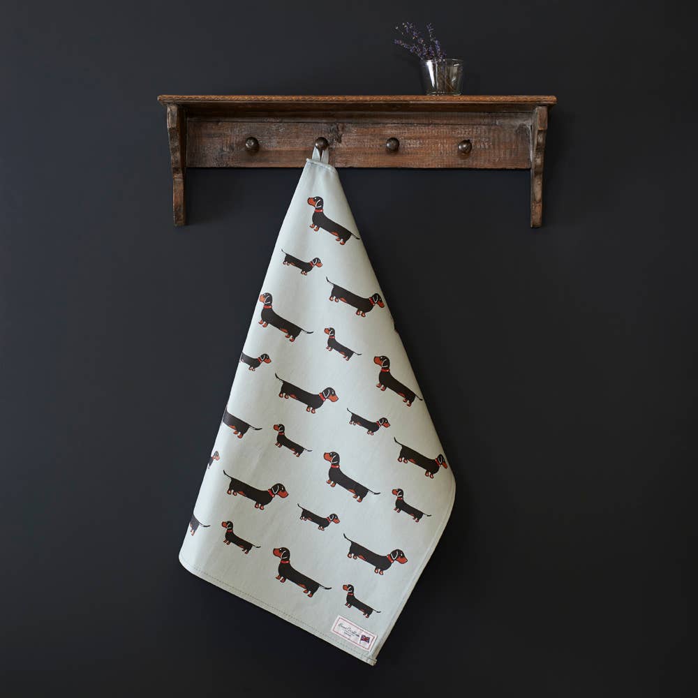 Dachshund Organic Tea Towel