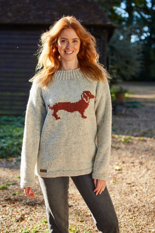 Dachshund Wool Hand Knit Sweater