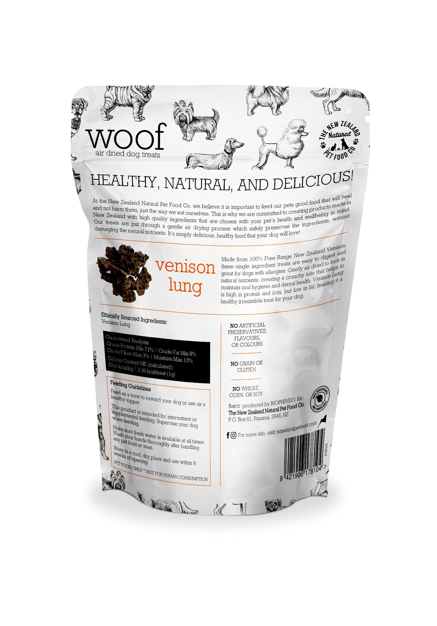 Woof Venison Lung Treats