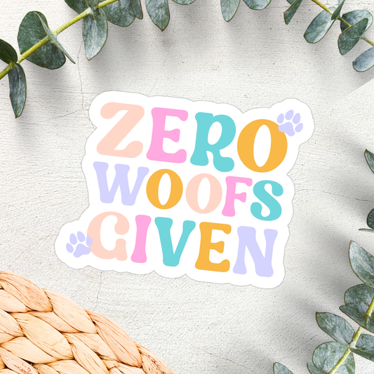 Zero Woofs Sticker