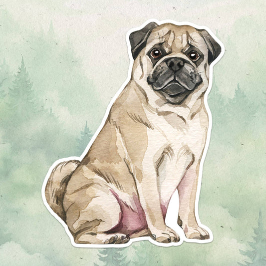 Pug dog sticker
