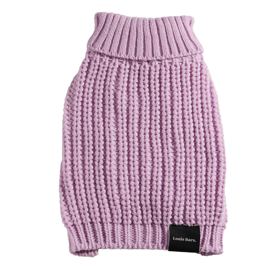 "Adele" Turtleneck Dog Jumper 100% Soft Yarn Lilac: Lilac