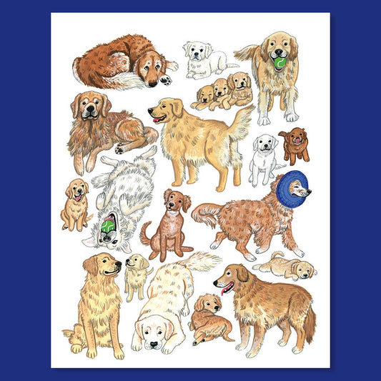 Golden Retriever Print: 8 x 10 inches