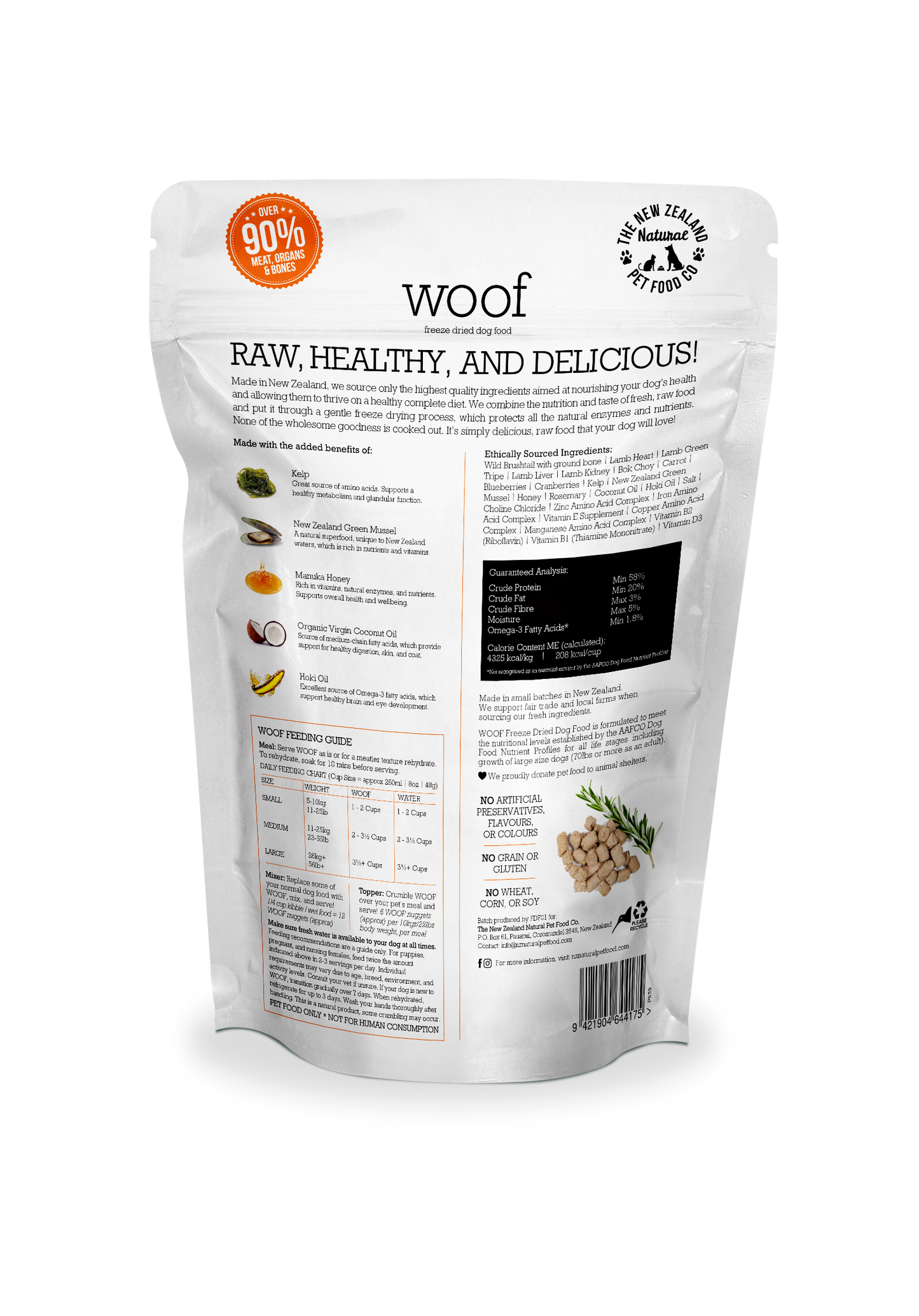 Woof Wild Brushtail Freeze Dried Dog