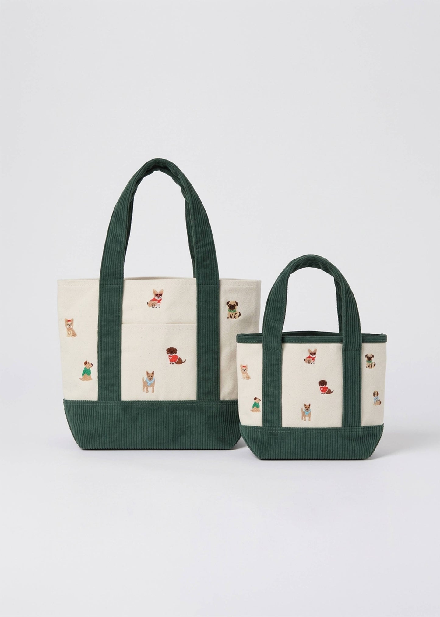 Dog Embroidered Canvas Tote