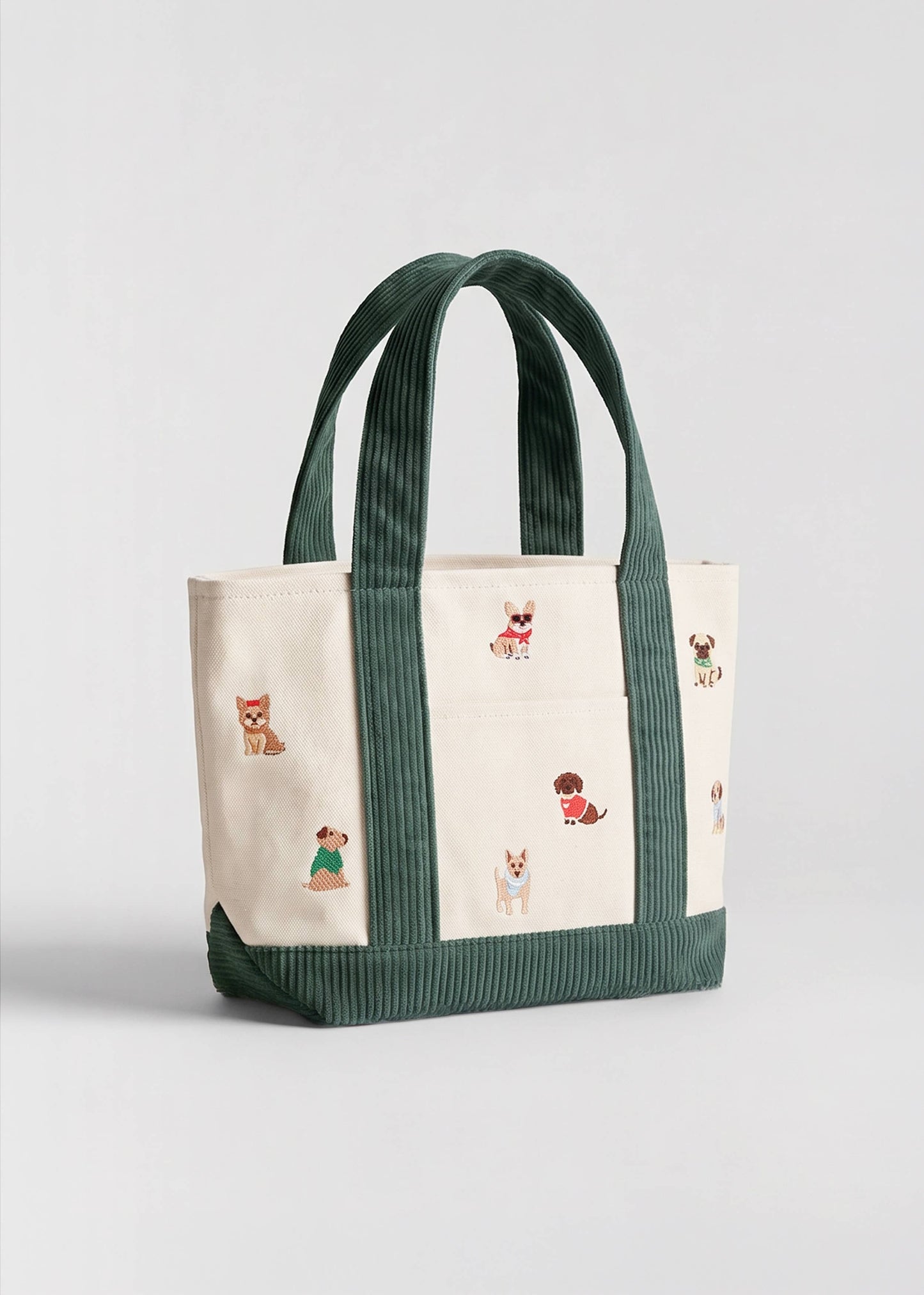 Dog Embroidered Canvas Tote