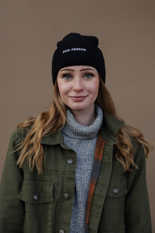 Dog Person Embroidered Beanie