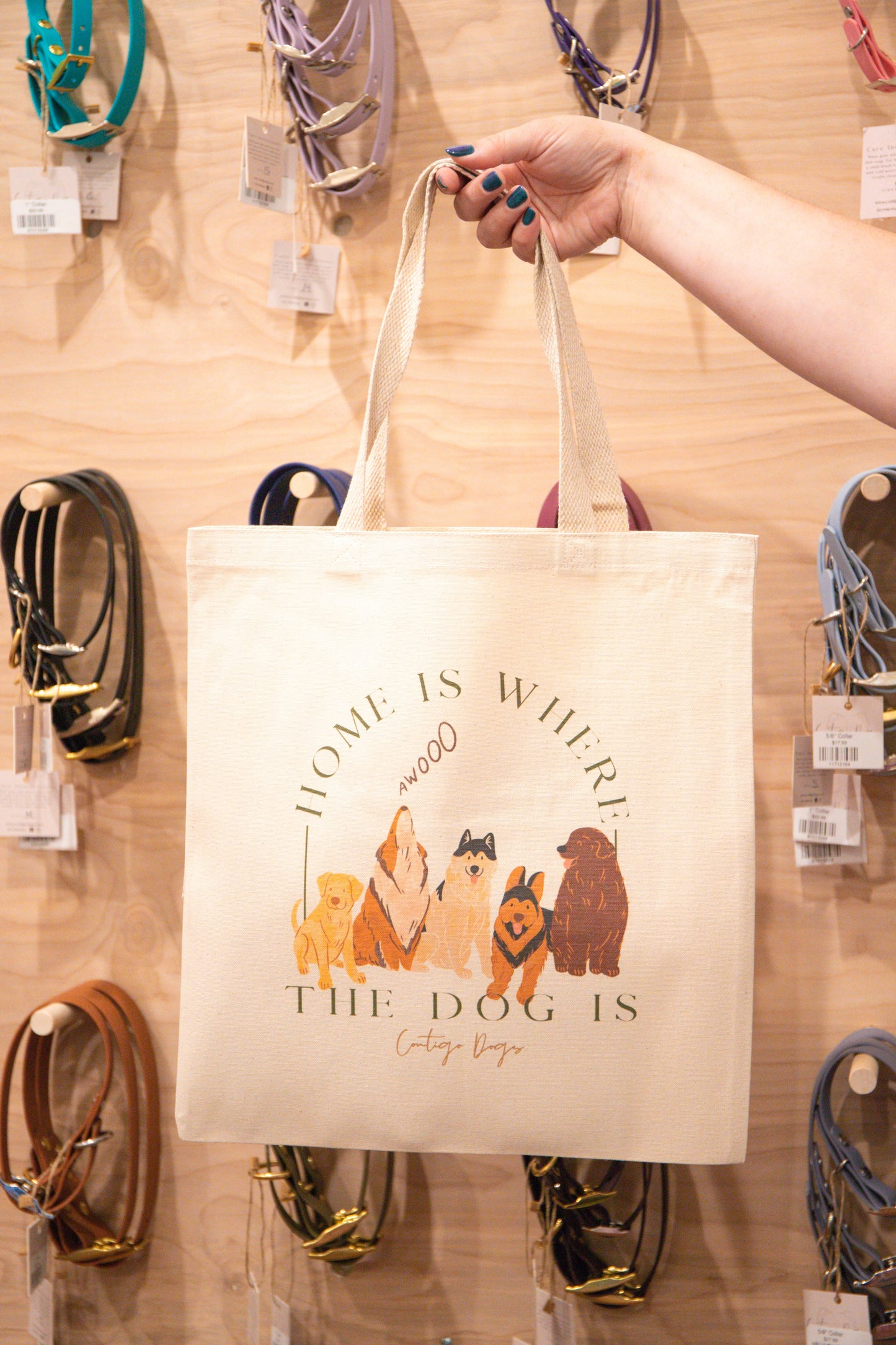 “Home is where the hound is” Tote Bag