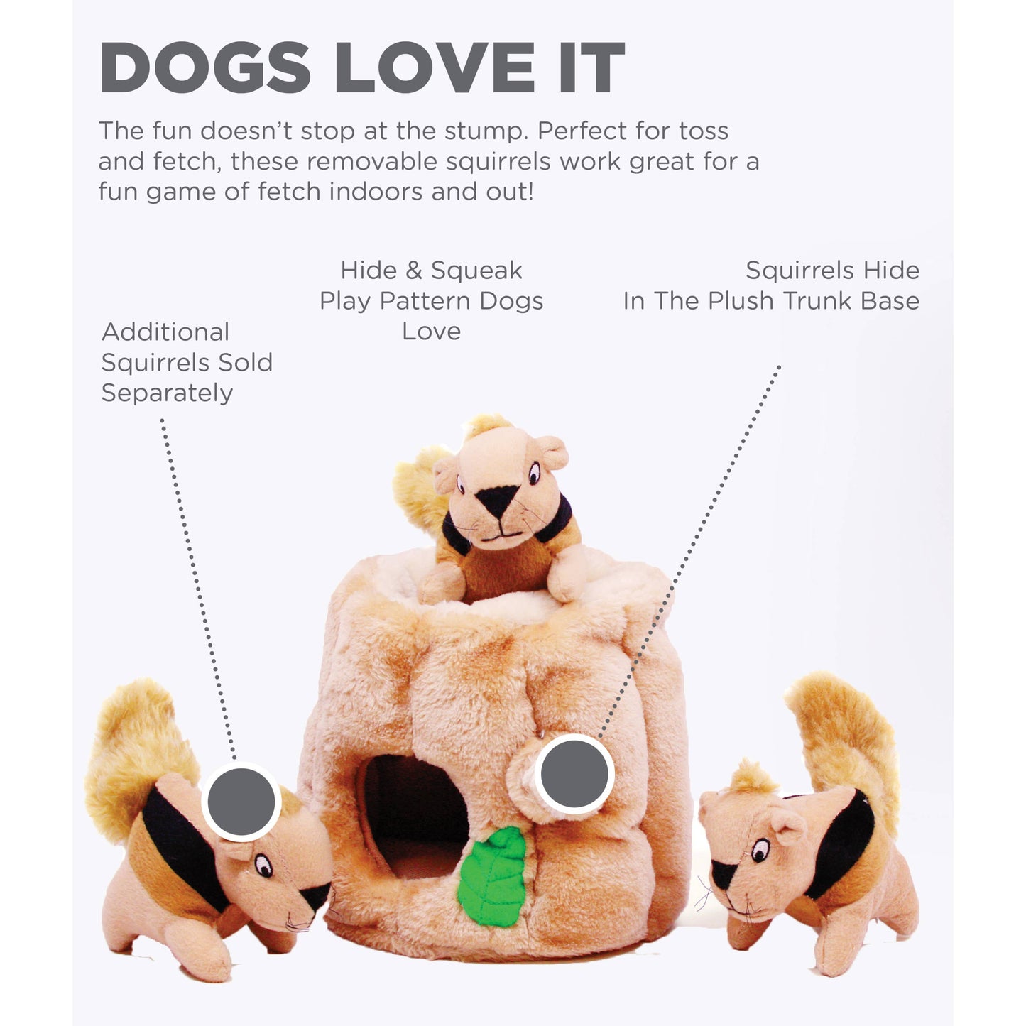 Outward Hound Hide A Squirrel Plush Dog Puzzle Toy Brown LG