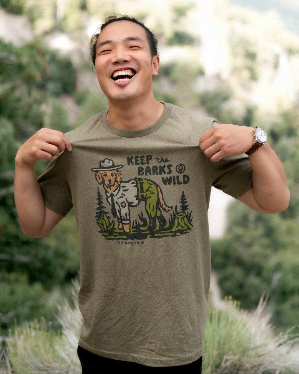 Keep the Barks Wild Unisex Tee | Olive