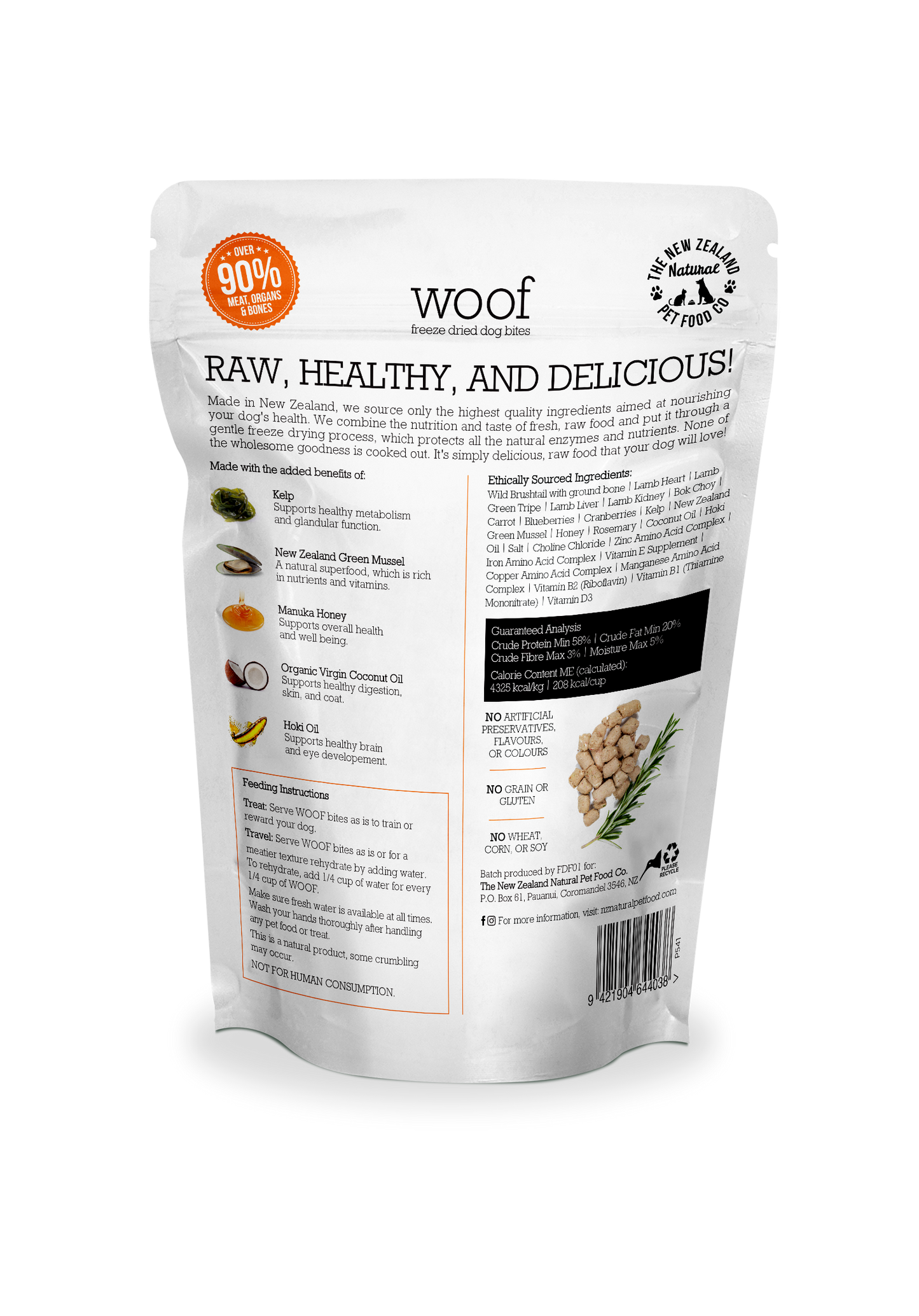 Woof Wild Brushtail Freeze Dried Dog