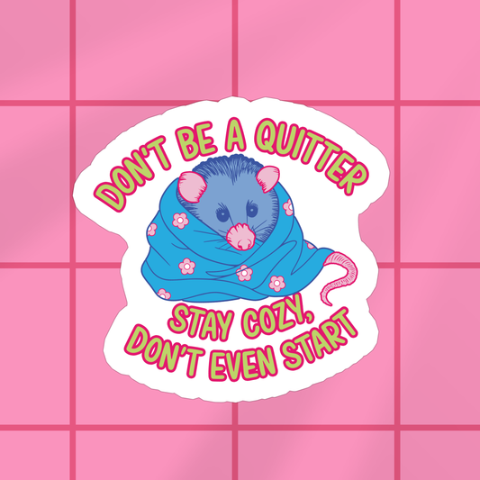 Funny Opossum Mental Health Waterproof Vinyl Sticker
