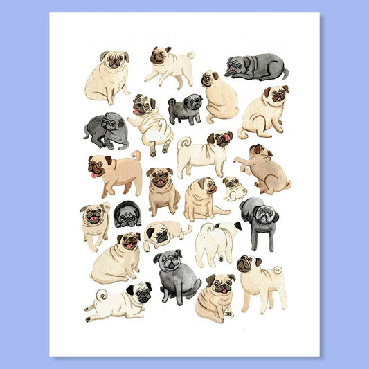 Pug Party Print