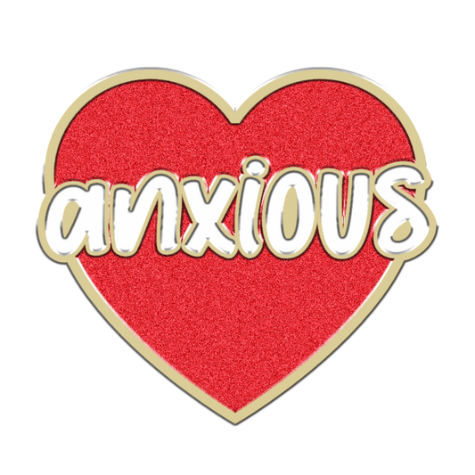Red Anxious Heart Collar Charm