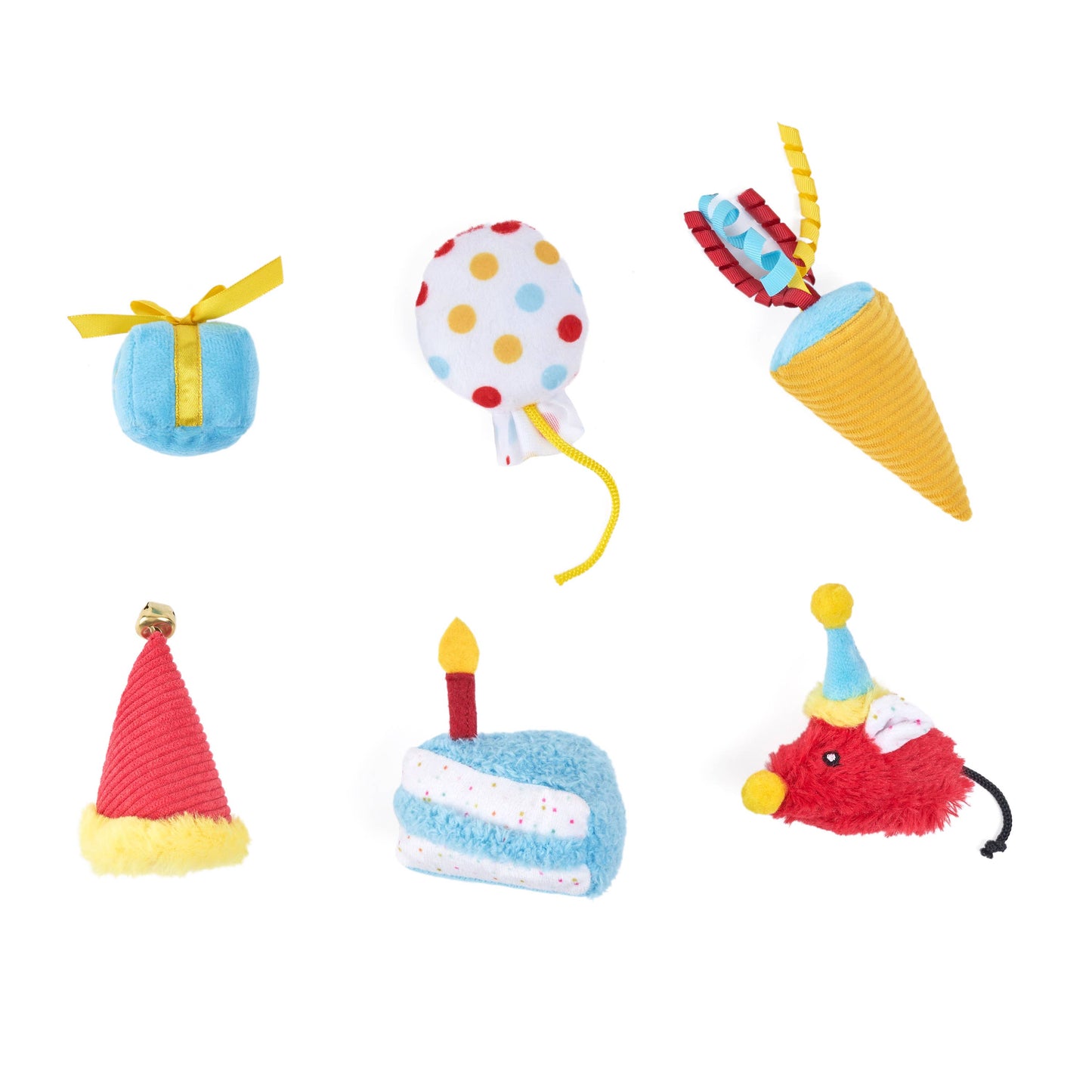 ZippyClaws 6-Pack - Birthday Party - Cat Toy