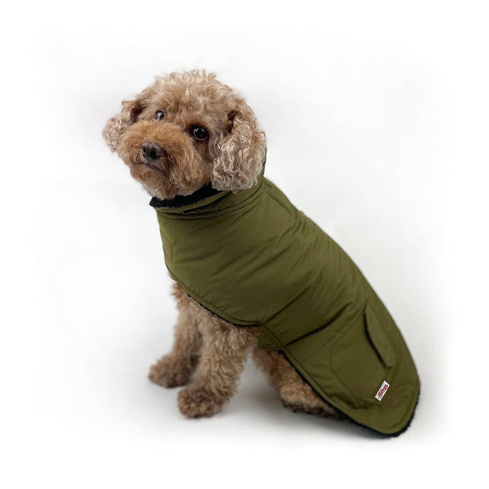 Dog Reversible Puffer/Teddy Fleece Coat
