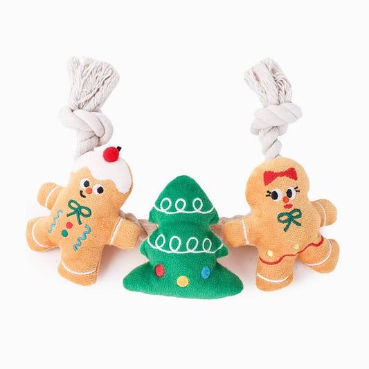 Gingerbread Man Rope Toy