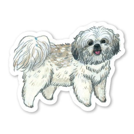 Small White Dog Sticker