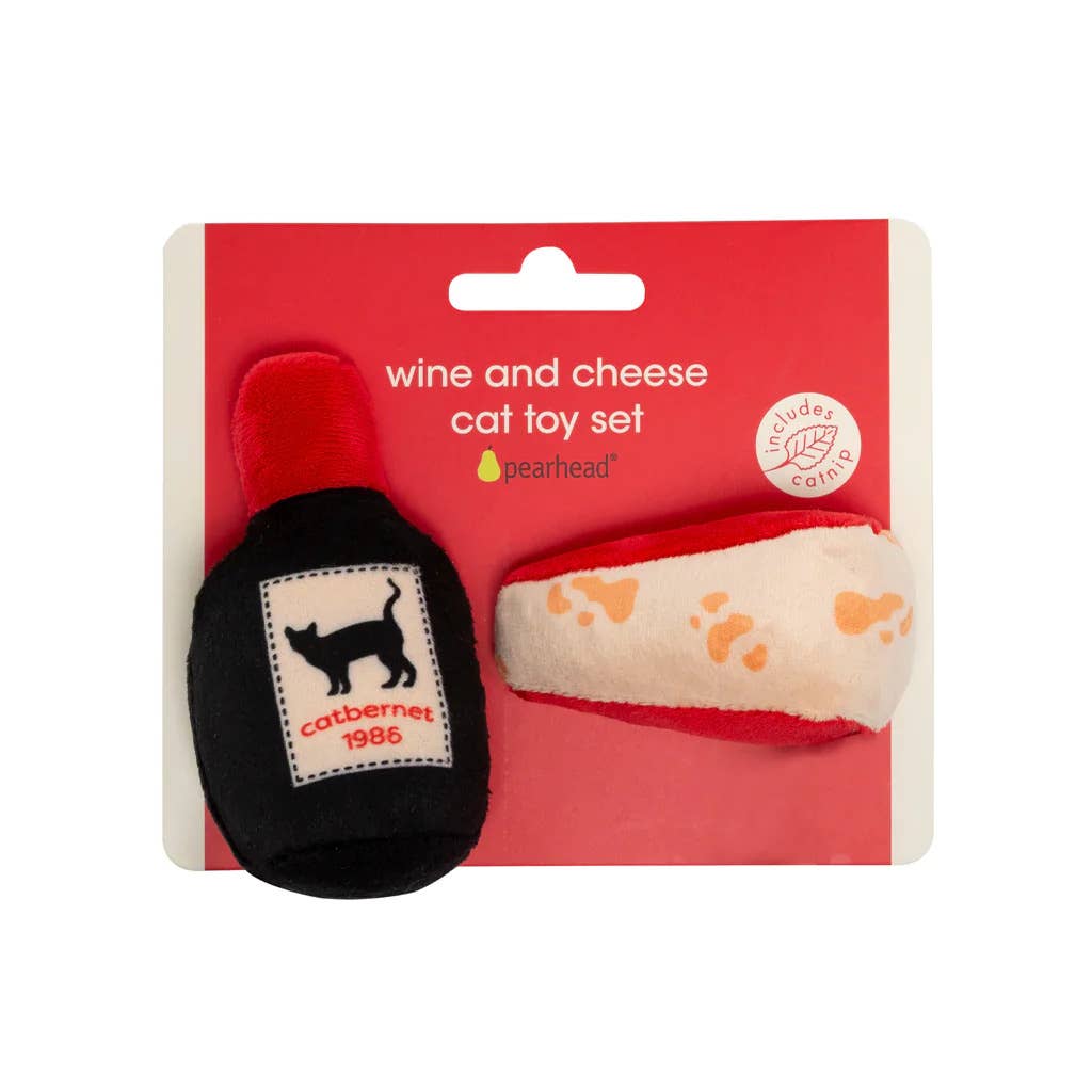 Pearhead Wine and Cheese Cat Toy