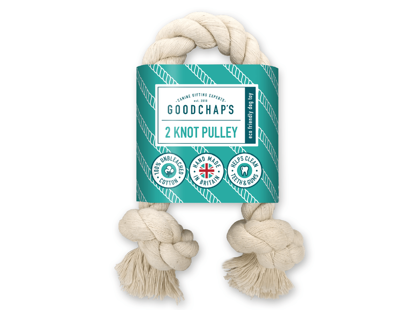 2 Knot Pulley | Dog Natural Cotton Rope Toy