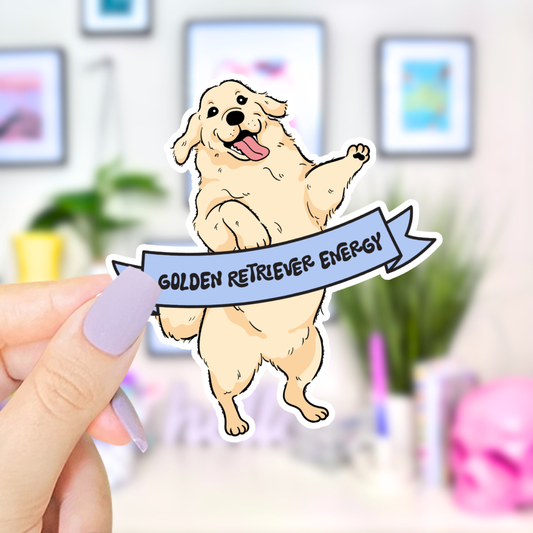 Golden Retriever Energy Sticker